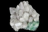 Grey Pineapple Quartz Crystals on Green Fluorite - China #115497-1
